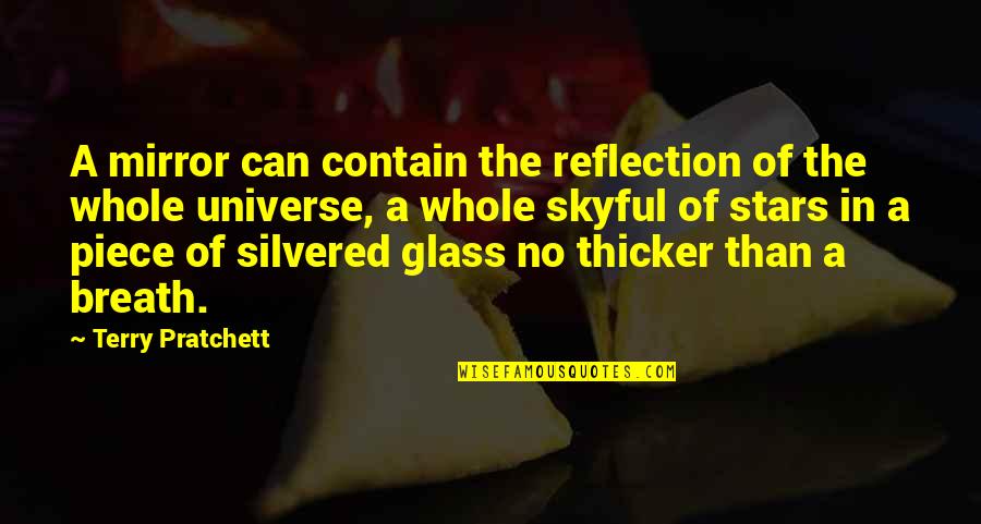 Reflection In Glass Quotes By Terry Pratchett: A mirror can contain the reflection of the