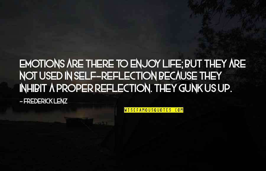 Reflection In Life Quotes By Frederick Lenz: Emotions are there to enjoy life; but they