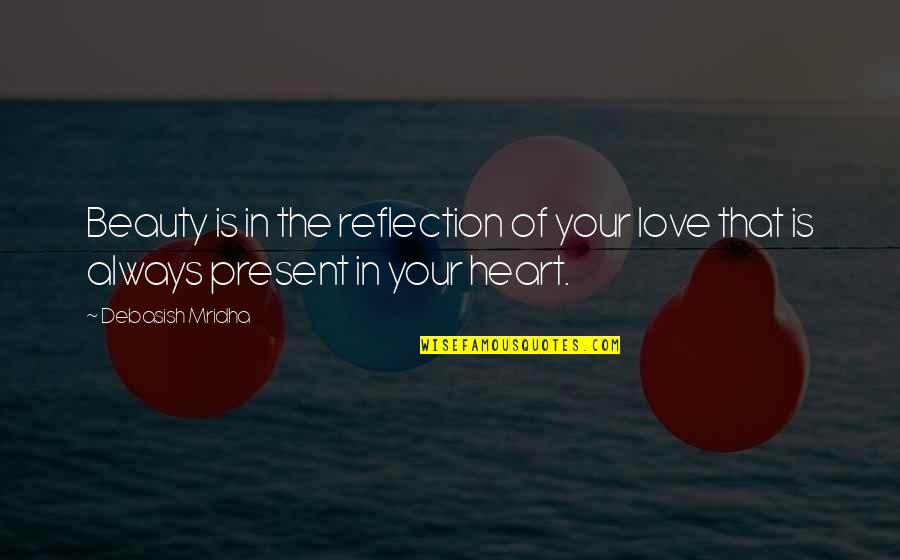 Reflection Of Beauty Quotes By Debasish Mridha: Beauty is in the reflection of your love