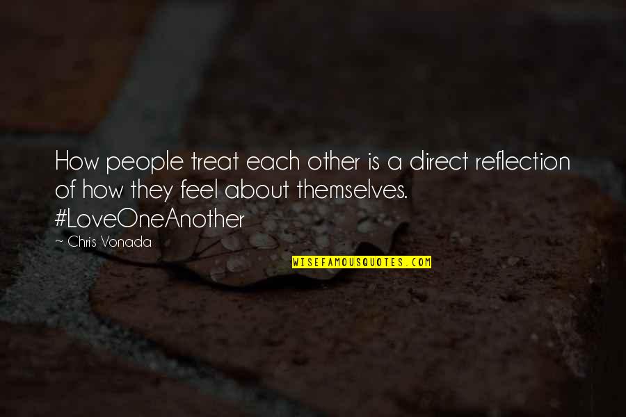 Reflection Of Love Quotes By Chris Vonada: How people treat each other is a direct