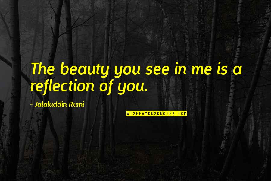 Reflection Of Me Quotes By Jalaluddin Rumi: The beauty you see in me is a