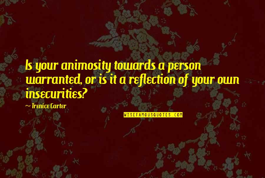 Reflection On Self Quotes By Trenice Carter: Is your animosity towards a person warranted, or