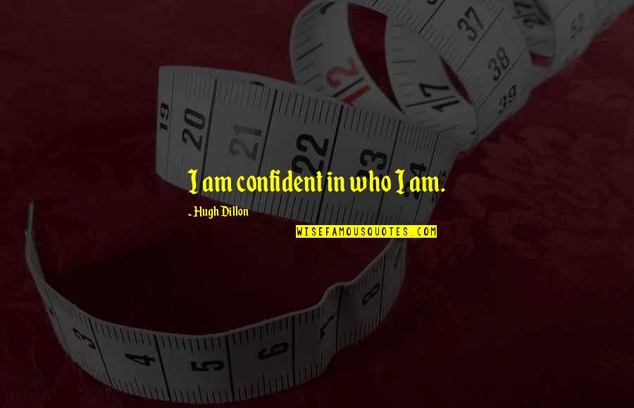Reflections Of Ourselves Quotes By Hugh Dillon: I am confident in who I am.