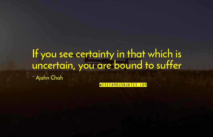 Reformational Leadership Quotes By Ajahn Chah: If you see certainty in that which is