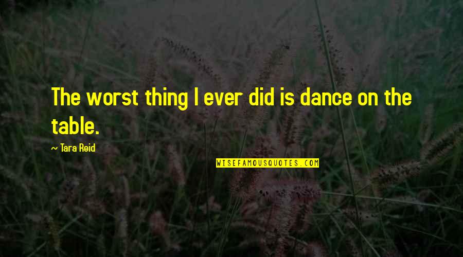 Reformational Philosophy Quotes By Tara Reid: The worst thing I ever did is dance