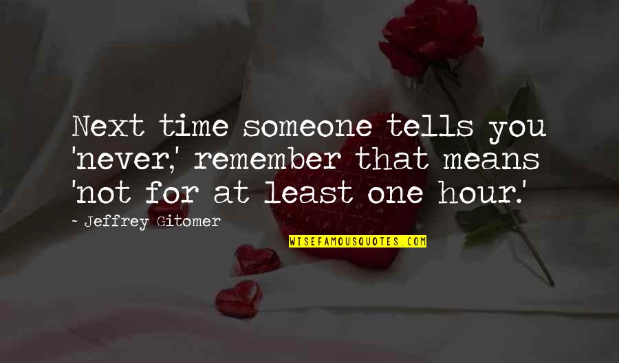 Refracts And Spreads Quotes By Jeffrey Gitomer: Next time someone tells you 'never,' remember that Refracts And Spreads Quotes By Jeffrey Gitomer: Next time someone tells you 'never,' remember that