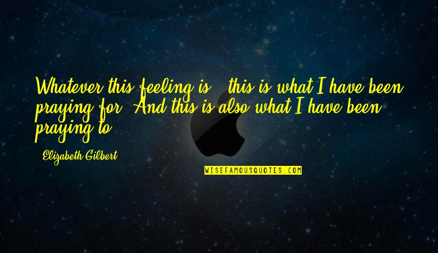 Refracts Quotes By Elizabeth Gilbert: Whatever this feeling is - this is what Refracts Quotes By Elizabeth Gilbert: Whatever this feeling is - this is what