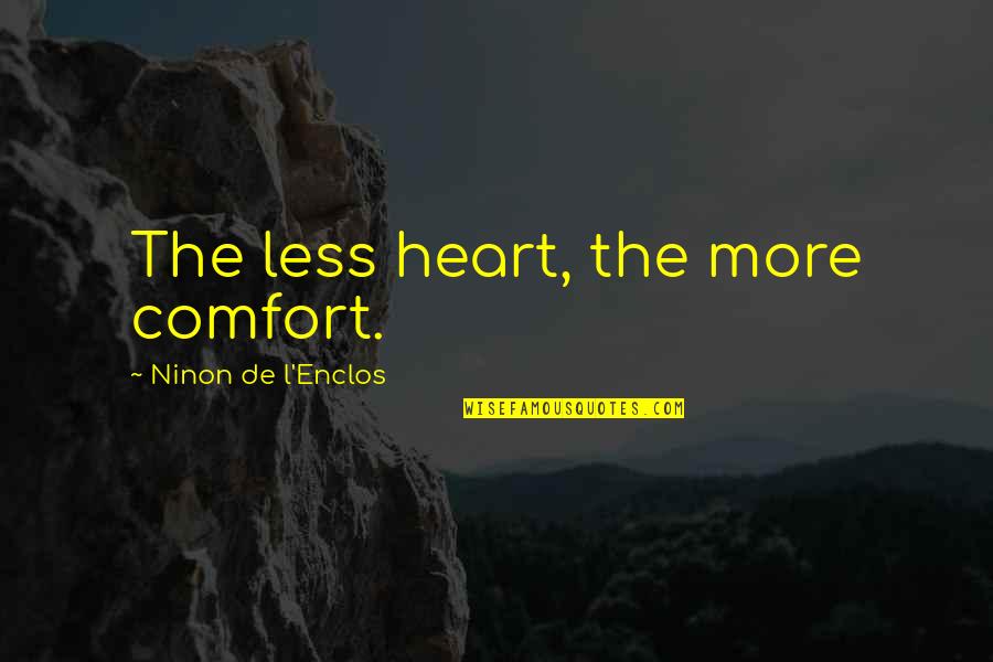 Refrescante Significado Quotes By Ninon De L'Enclos: The less heart, the more comfort.