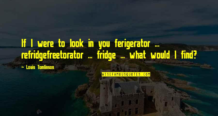 Refridgefreetorator Quotes By Louis Tomlinson: If I were to look in you ferigerator