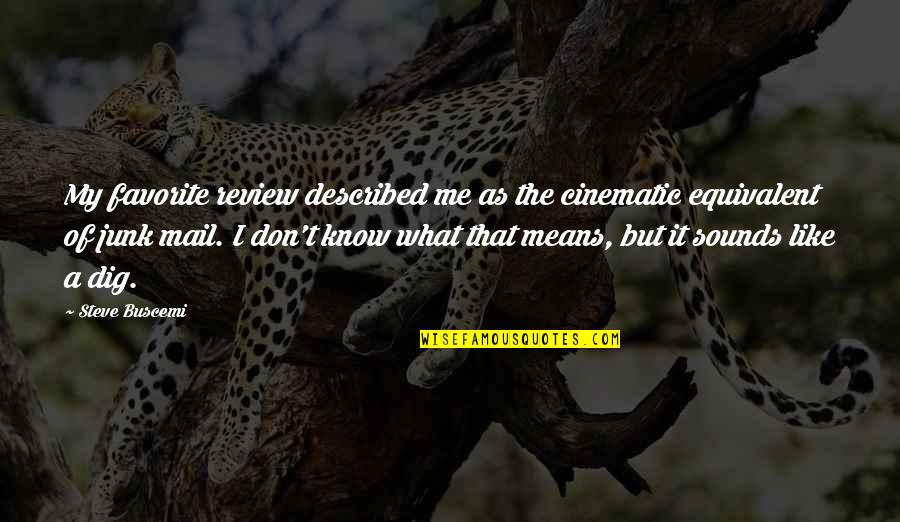 Refueled Magazine Quotes By Steve Buscemi: My favorite review described me as the cinematic Refueled Magazine Quotes By Steve Buscemi: My favorite review described me as the cinematic