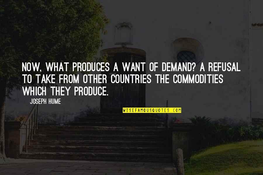 Refusal Quotes By Joseph Hume: Now, what produces a want of demand? A