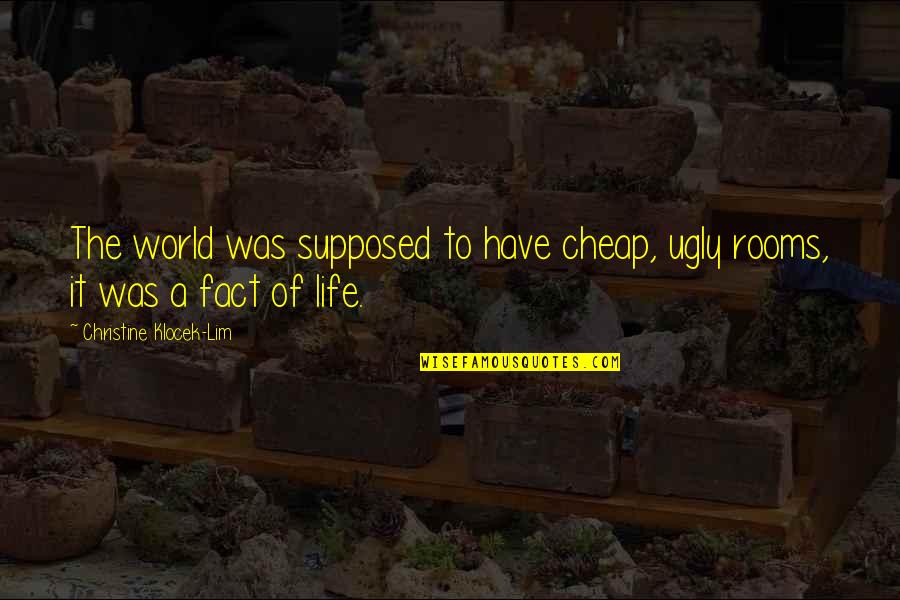 Refuse Happiness Quotes By Christine Klocek-Lim: The world was supposed to have cheap, ugly