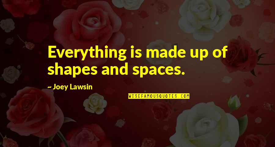 Regardless Of What Happens Quotes By Joey Lawsin: Everything is made up of shapes and spaces.