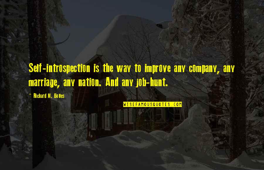 Reggie Warrington Quotes By Richard N. Bolles: Self-introspection is the way to improve any company,