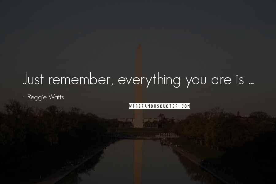 Reggie Watts quotes: Just remember, everything you are is ...
