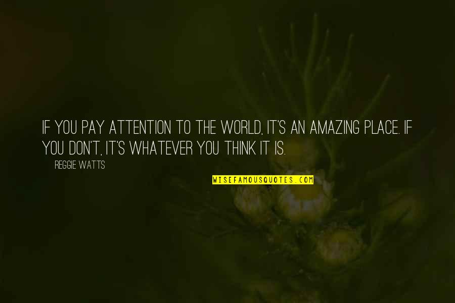 Reggie Watts Quotes By Reggie Watts: If you pay attention to the world, it's