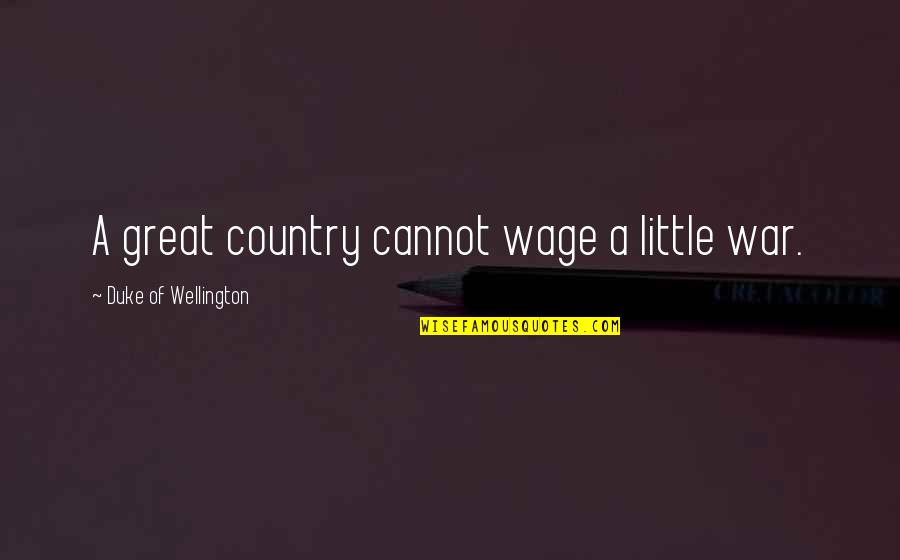 Regido En Quotes By Duke Of Wellington: A great country cannot wage a little war.