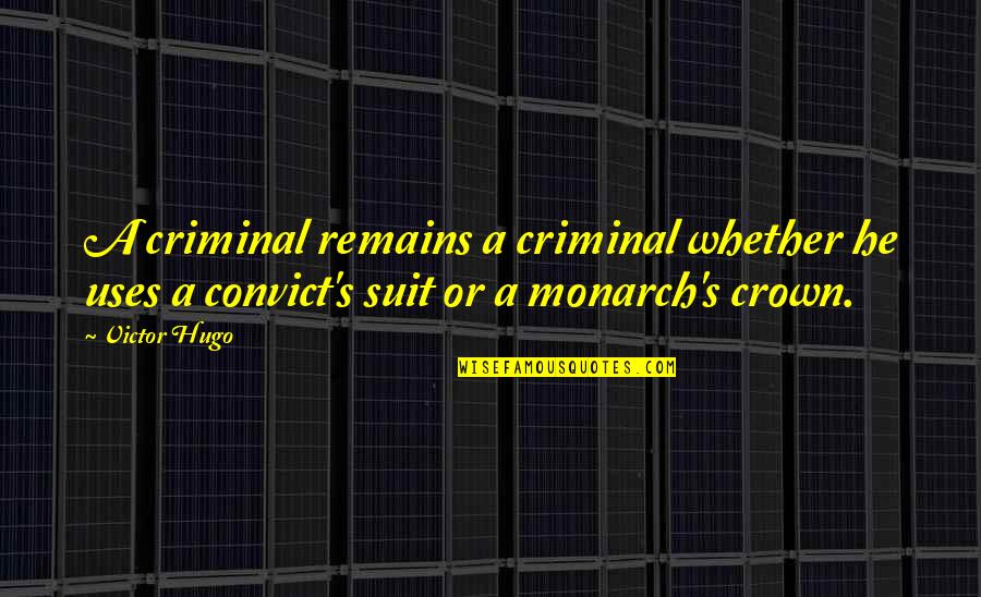 Regifted Party Quotes By Victor Hugo: A criminal remains a criminal whether he uses