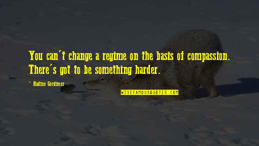 Regime Quotes By Nadine Gordimer: You can't change a regime on the basis Regime Quotes By Nadine Gordimer: You can't change a regime on the basis