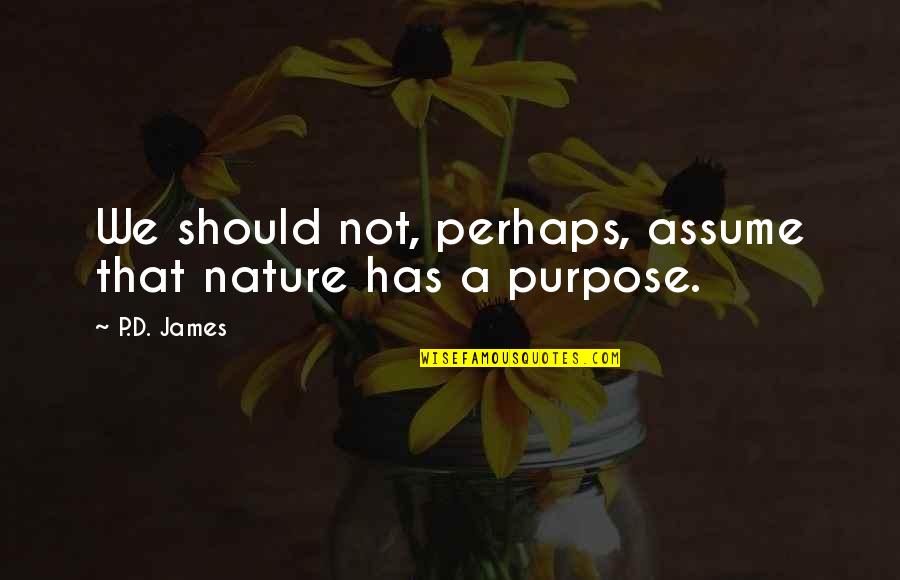 Reginellas Chesapeake Quotes By P.D. James: We should not, perhaps, assume that nature has