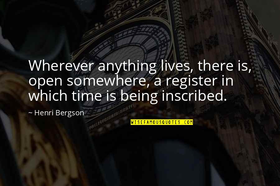 Register Your Quotes By Henri Bergson: Wherever anything lives, there is, open somewhere, a