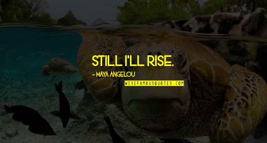 Registrul Platitorilor Quotes By Maya Angelou: Still I'll rise.
