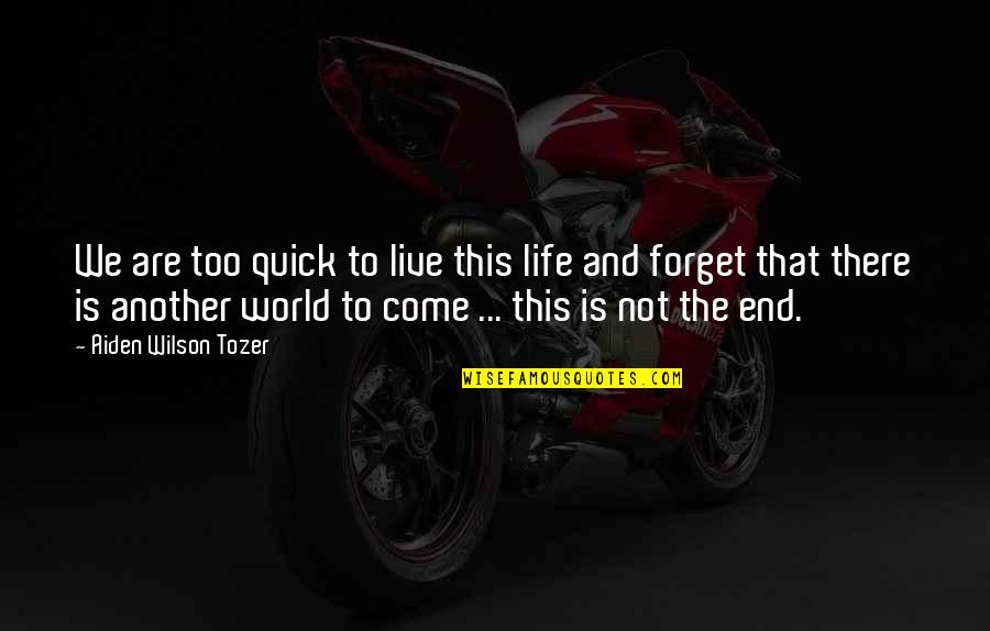 Regnart Creek Quotes By Aiden Wilson Tozer: We are too quick to live this life Regnart Creek Quotes By Aiden Wilson Tozer: We are too quick to live this life