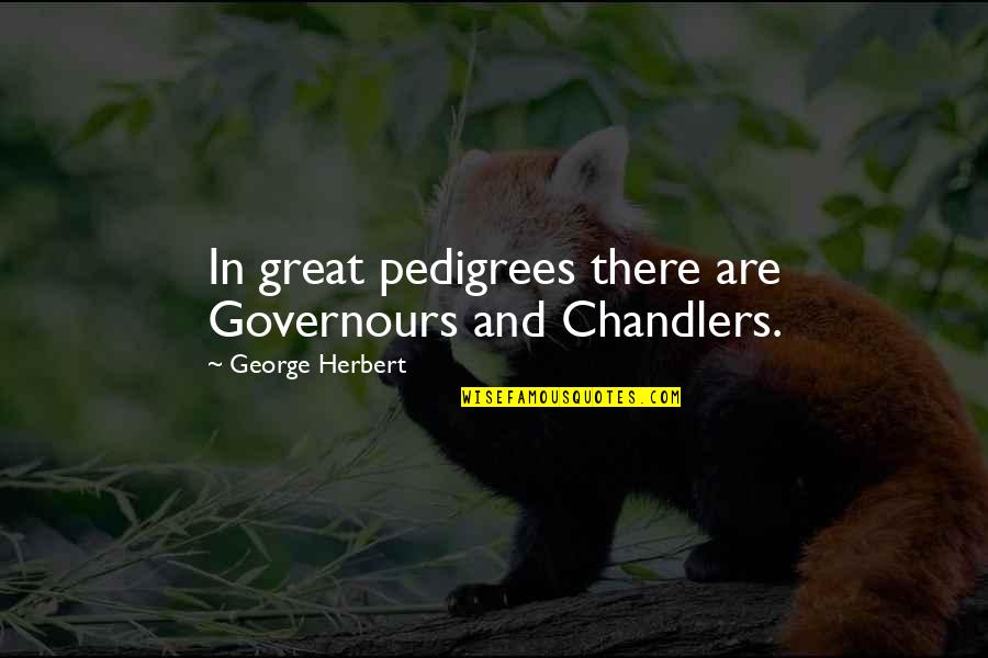 Regnite Quotes By George Herbert: In great pedigrees there are Governours and Chandlers.