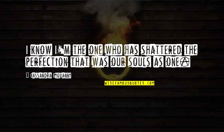 Regret And Pain Quotes By Cassandra Giovanni: I know I'm the one who has shattered
