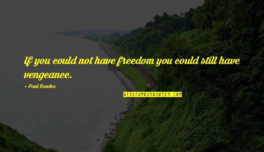 Regret Family Quotes By Paul Bowles: If you could not have freedom you could