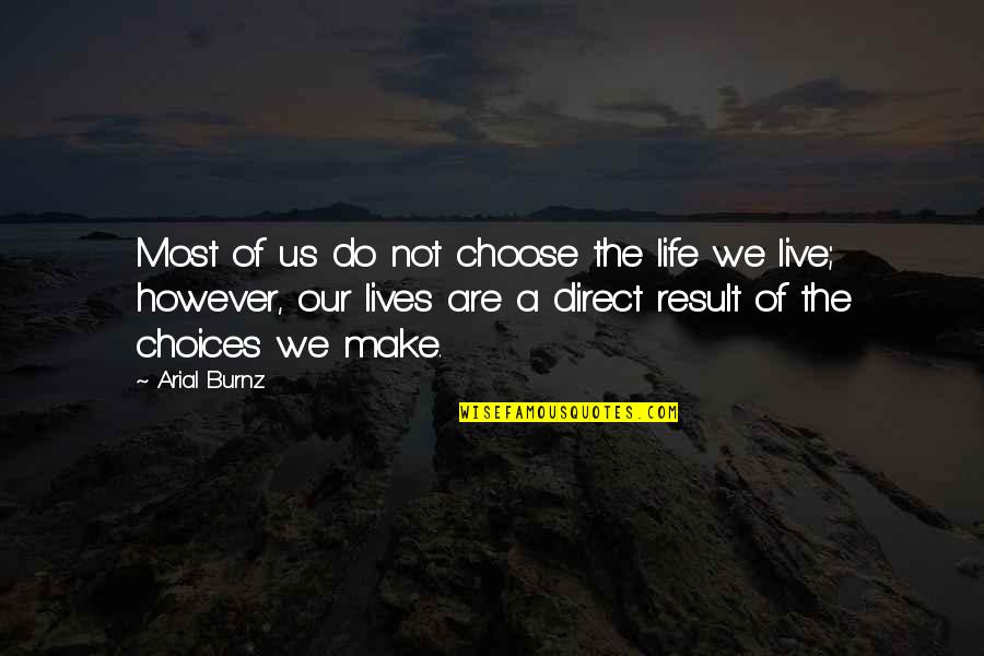 Regret Hurting Someone Quotes By Arial Burnz: Most of us do not choose the life