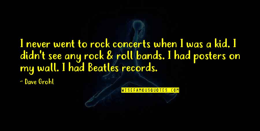Regret Love Tumblr Quotes By Dave Grohl: I never went to rock concerts when I