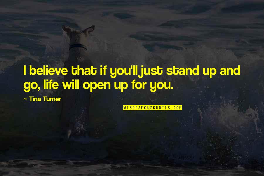 Regret Opportunity Quotes By Tina Turner: I believe that if you'll just stand up