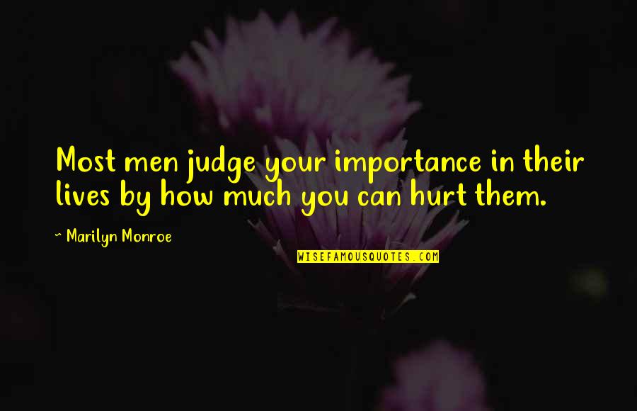 Regret Sayings And Quotes By Marilyn Monroe: Most men judge your importance in their lives