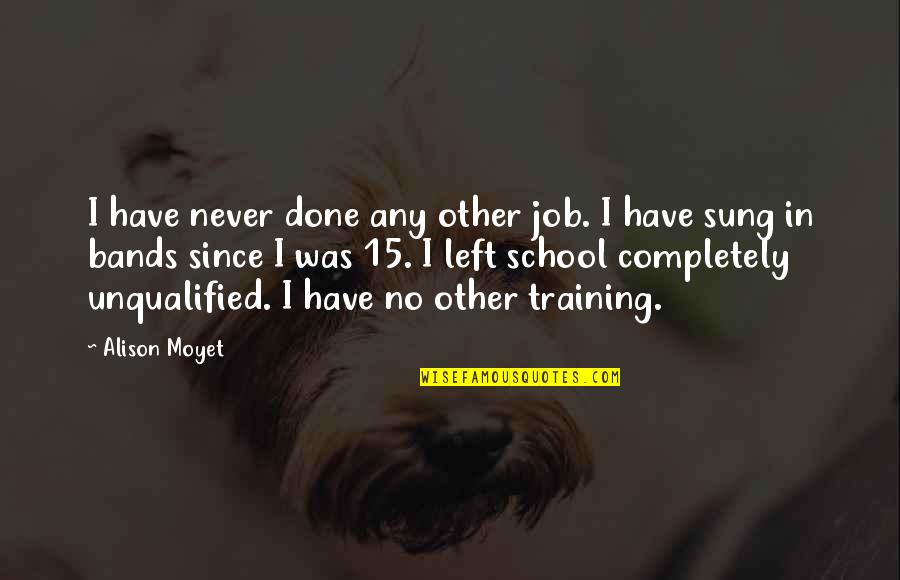 Regretting Missed Opportunity Quotes By Alison Moyet: I have never done any other job. I Regretting Missed Opportunity Quotes By Alison Moyet: I have never done any other job. I