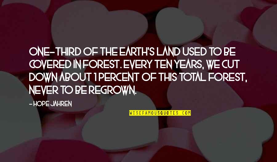 Regrown Quotes By Hope Jahren: One-third of the Earth's land used to be Regrown Quotes By Hope Jahren: One-third of the Earth's land used to be