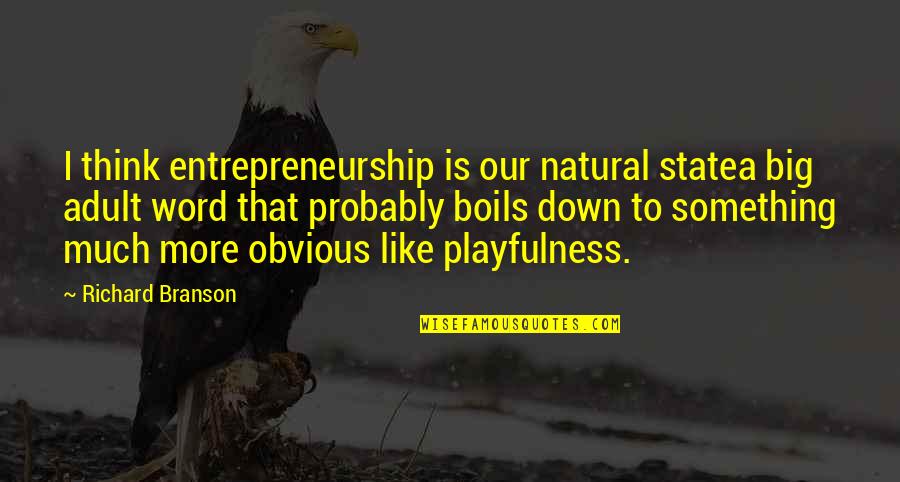 Regularized Quotes By Richard Branson: I think entrepreneurship is our natural statea big