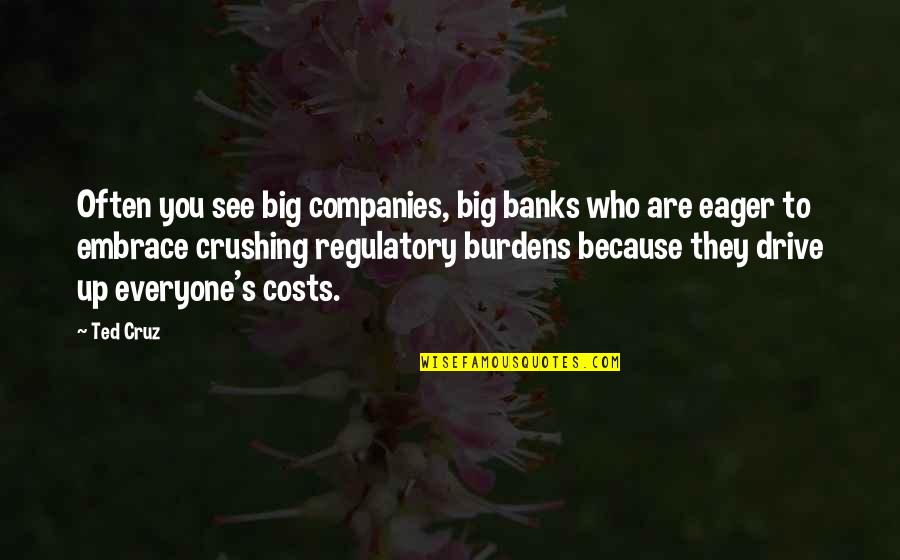 Regulatory Quotes By Ted Cruz: Often you see big companies, big banks who