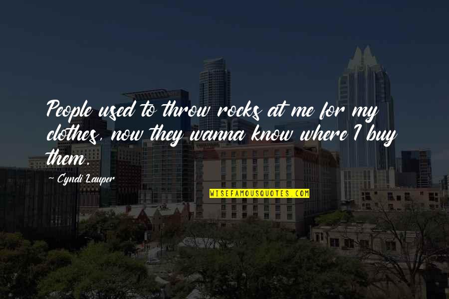 Regurgitation In Puppies Quotes By Cyndi Lauper: People used to throw rocks at me for Regurgitation In Puppies Quotes By Cyndi Lauper: People used to throw rocks at me for
