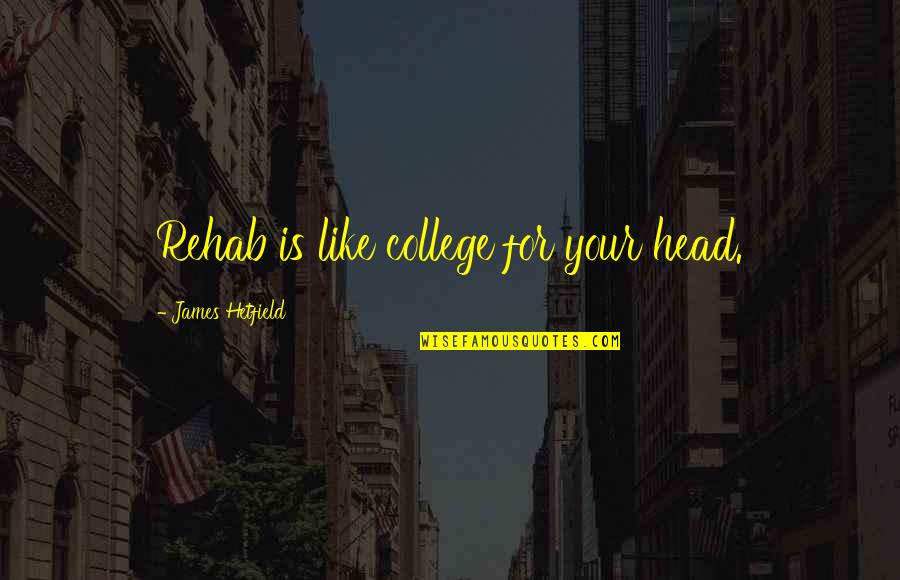 Rehab Quotes By James Hetfield: Rehab is like college for your head.