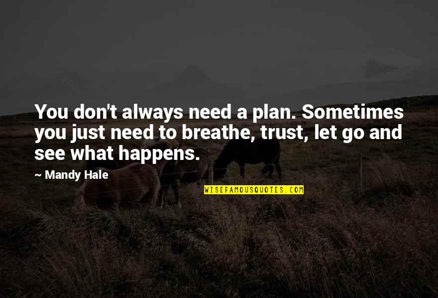 Rehabiliskate Quotes By Mandy Hale: You don't always need a plan. Sometimes you