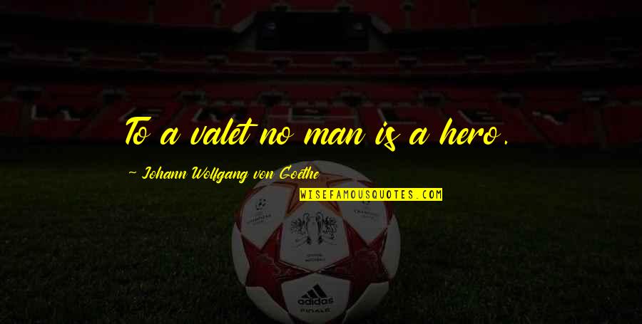Rehabilitating A Puppy Quotes By Johann Wolfgang Von Goethe: To a valet no man is a hero.