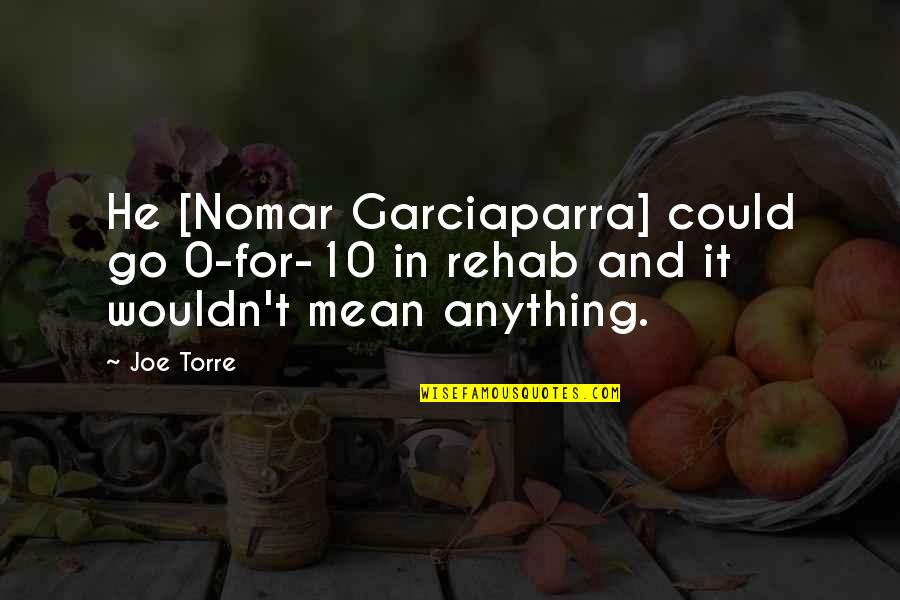 Rehab's Quotes By Joe Torre: He [Nomar Garciaparra] could go 0-for-10 in rehab