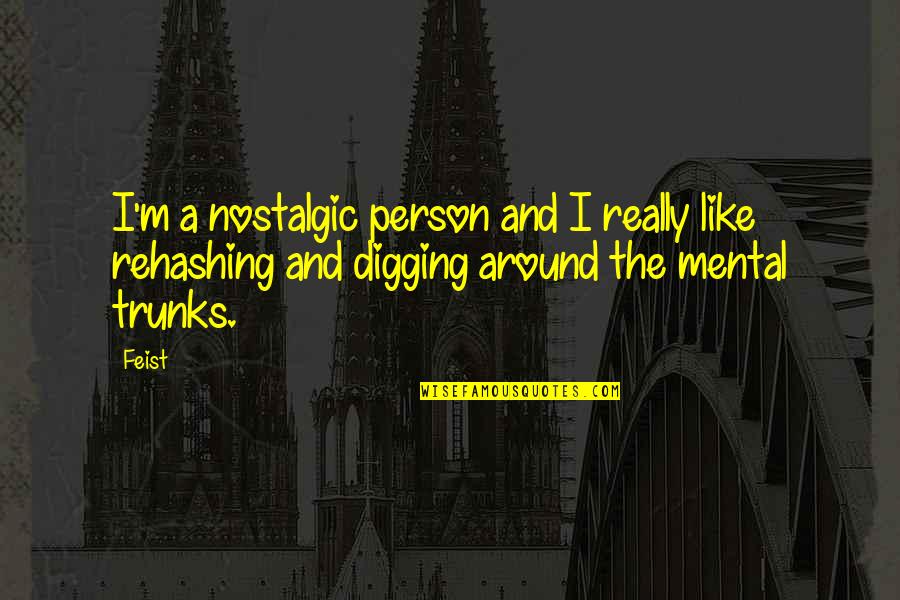 Rehashing Quotes By Feist: I'm a nostalgic person and I really like