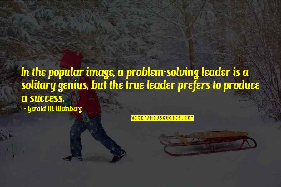 Rehn And Associates Quotes By Gerald M. Weinberg: In the popular image, a problem-solving leader is