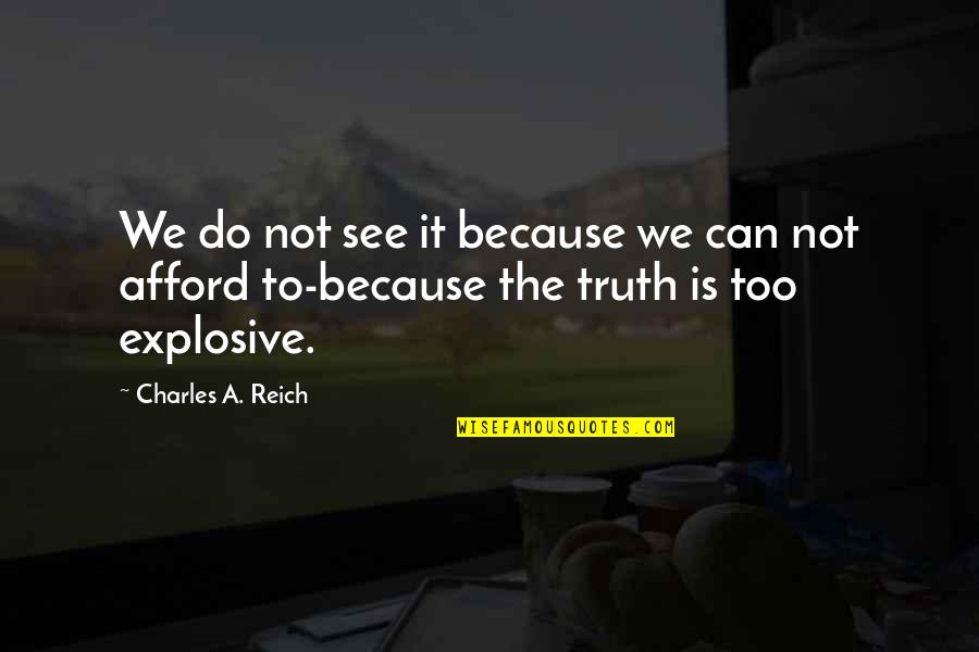Reich Quotes By Charles A. Reich: We do not see it because we can
