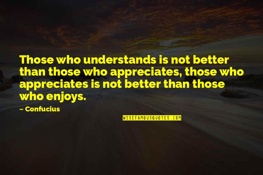 Reidemeister Moves Quotes By Confucius: Those who understands is not better than those Reidemeister Moves Quotes By Confucius: Those who understands is not better than those