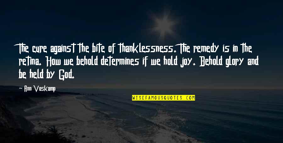 Reification Sociology Quotes By Ann Voskamp: The cure against the bite of thanklessness. The