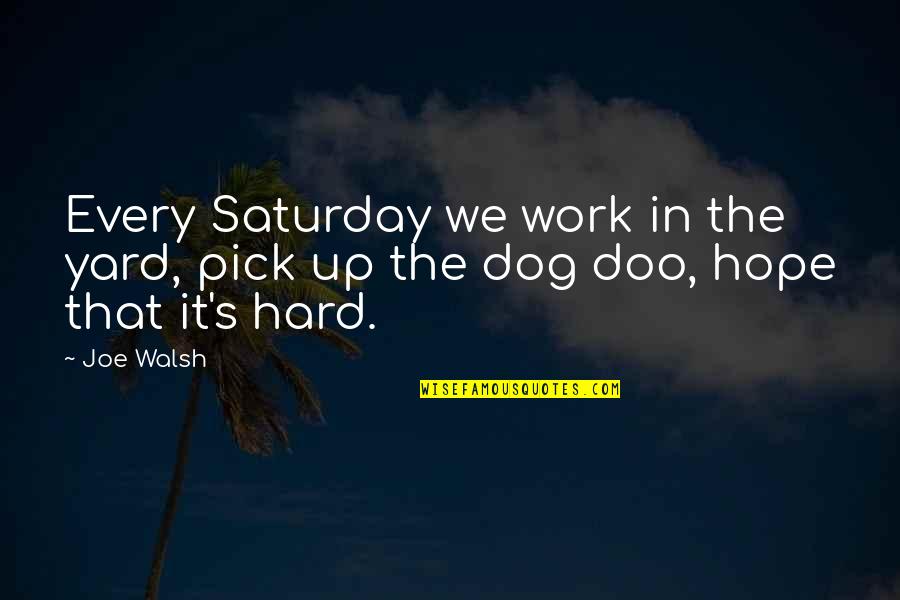 Reification Sociology Quotes By Joe Walsh: Every Saturday we work in the yard, pick