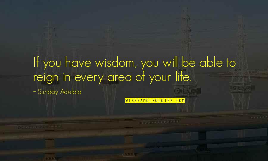 Reign In Life Quotes By Sunday Adelaja: If you have wisdom, you will be able